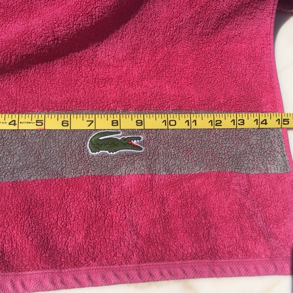 Lacoste🐊4 Bath & 1 Hand Towel Bundle Pink & Grey 🐊 Logo - Picture 7 of 11